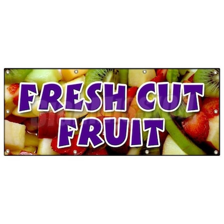 Signmission FRESH CUT FRUIT BANNER SIGN watermelon melon cantaloupe apple orange B-96 Fresh Cut Fruit